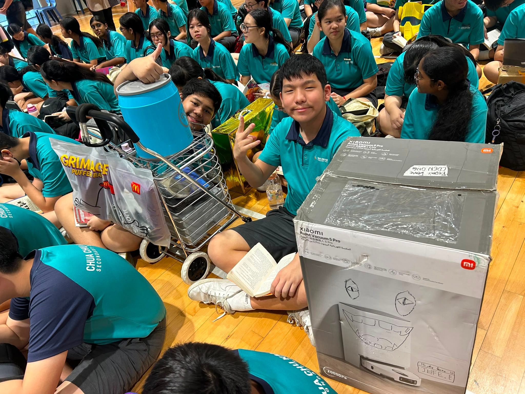 boy with a large box